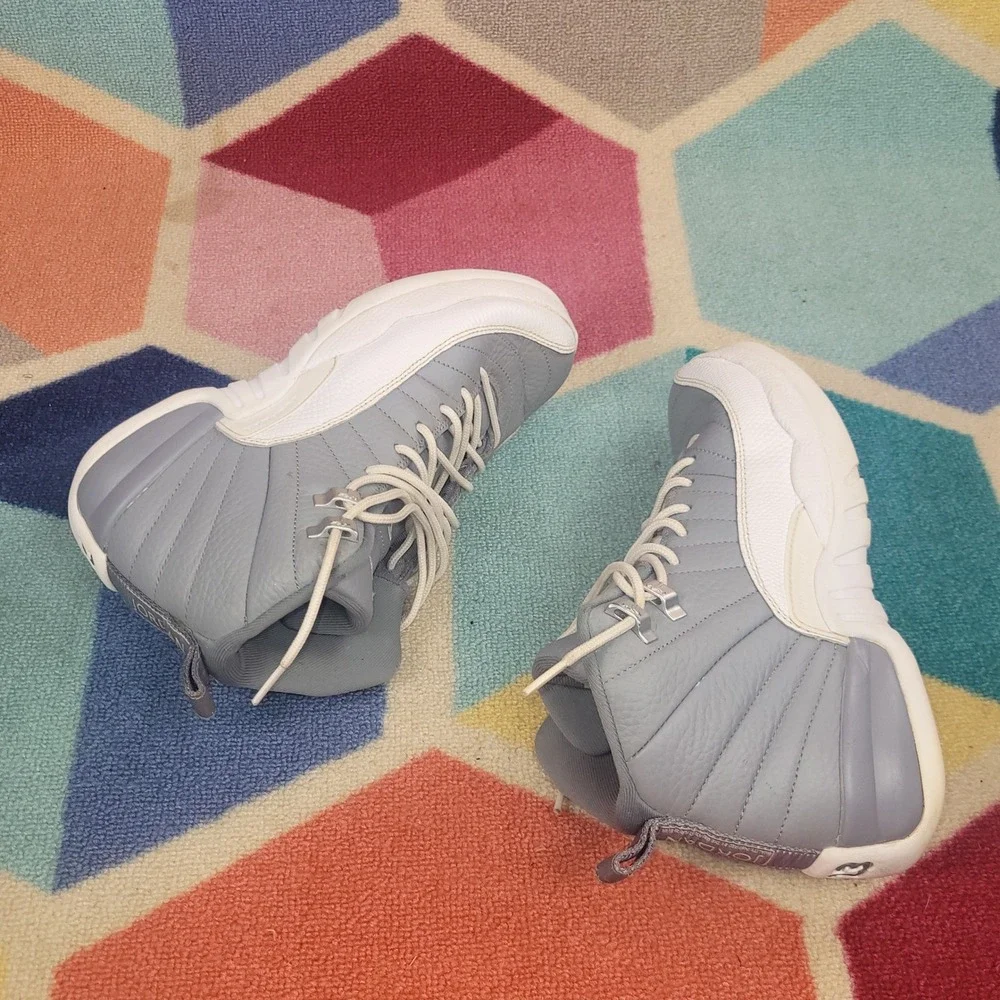 Air Jordan 12 Retro Wolf Grey White GS 510815-018‎ Basketball Shoes 6Y